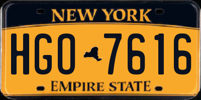 NY license plate HGO7616