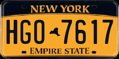 NY license plate HGO7617