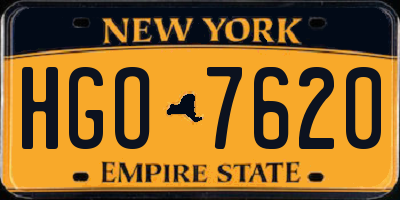 NY license plate HGO7620