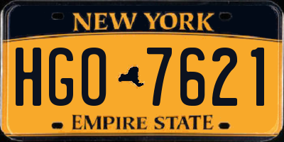 NY license plate HGO7621