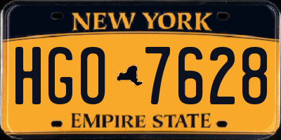 NY license plate HGO7628