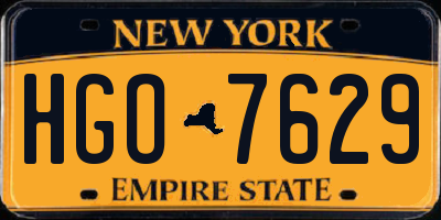 NY license plate HGO7629