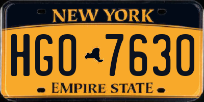 NY license plate HGO7630