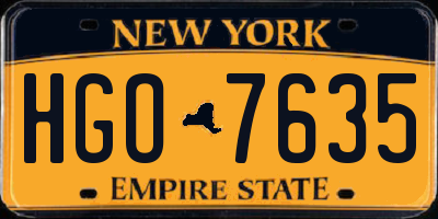 NY license plate HGO7635