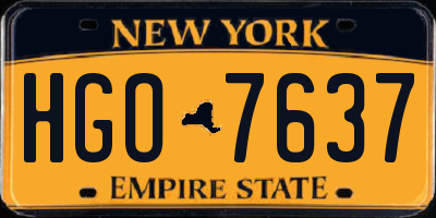 NY license plate HGO7637