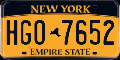 NY license plate HGO7652