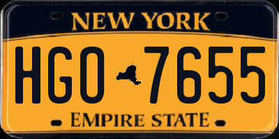 NY license plate HGO7655