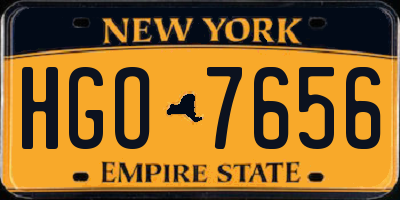 NY license plate HGO7656