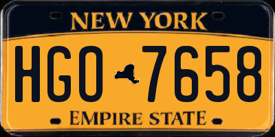 NY license plate HGO7658