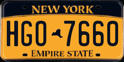 NY license plate HGO7660