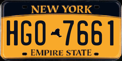 NY license plate HGO7661