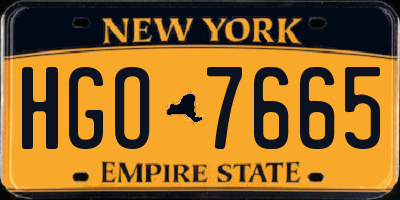 NY license plate HGO7665