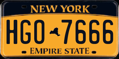 NY license plate HGO7666