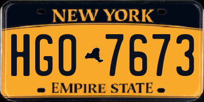 NY license plate HGO7673