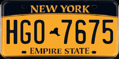 NY license plate HGO7675