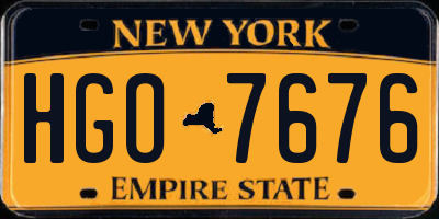 NY license plate HGO7676