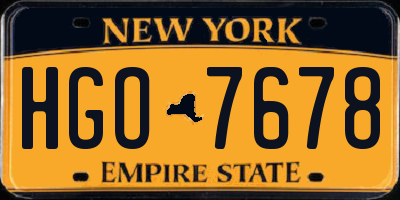 NY license plate HGO7678