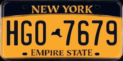 NY license plate HGO7679