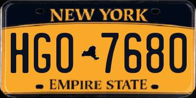 NY license plate HGO7680