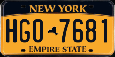 NY license plate HGO7681