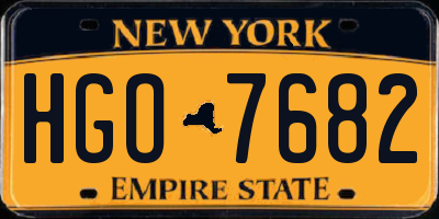 NY license plate HGO7682