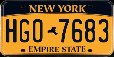 NY license plate HGO7683