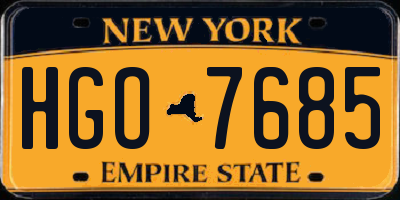 NY license plate HGO7685