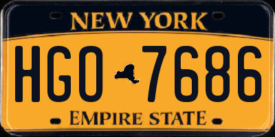 NY license plate HGO7686