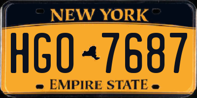 NY license plate HGO7687