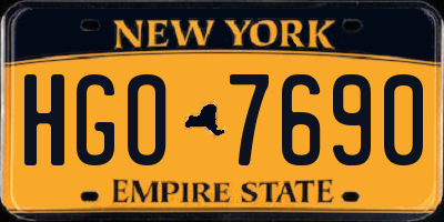 NY license plate HGO7690