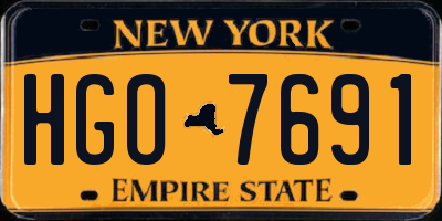 NY license plate HGO7691