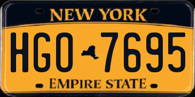 NY license plate HGO7695