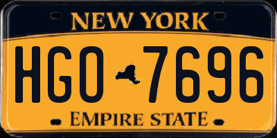 NY license plate HGO7696