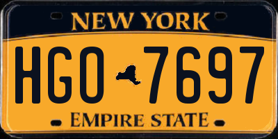 NY license plate HGO7697