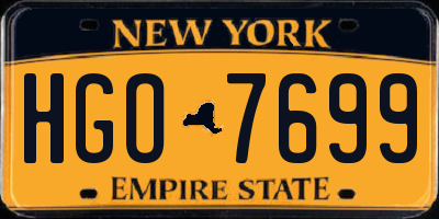 NY license plate HGO7699