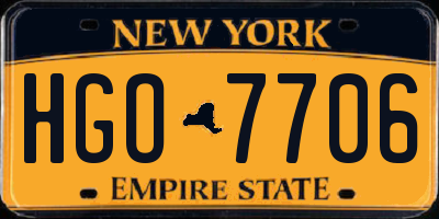 NY license plate HGO7706