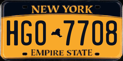 NY license plate HGO7708