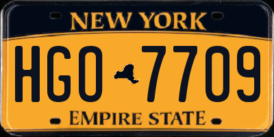 NY license plate HGO7709