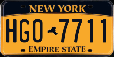 NY license plate HGO7711