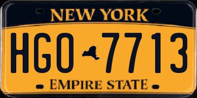 NY license plate HGO7713