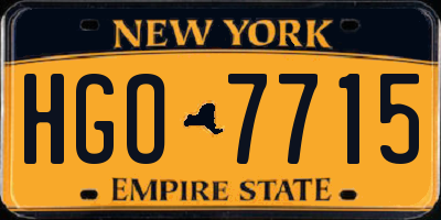 NY license plate HGO7715