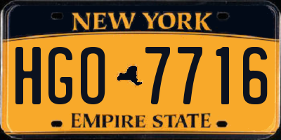 NY license plate HGO7716