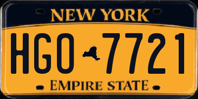 NY license plate HGO7721