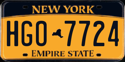 NY license plate HGO7724