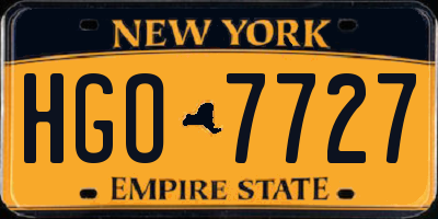 NY license plate HGO7727