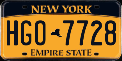 NY license plate HGO7728