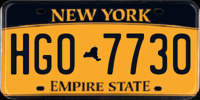 NY license plate HGO7730