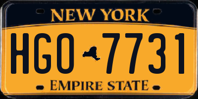 NY license plate HGO7731