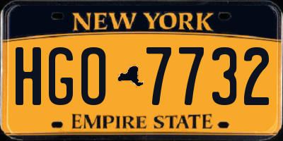 NY license plate HGO7732