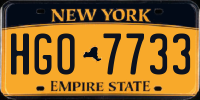 NY license plate HGO7733